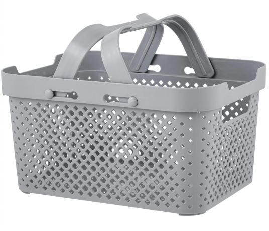 Корзина для хранения с ручками Plast Team STOCKHOLM, 15 л серый шторм